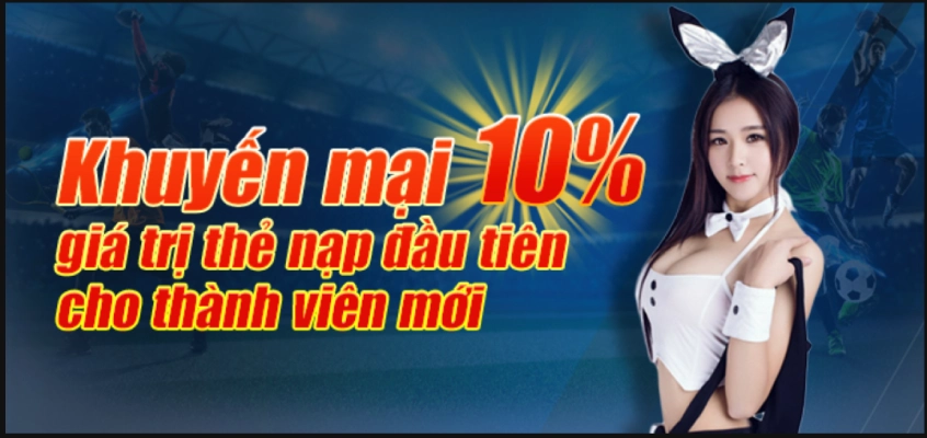 Khuyến mãi 10% cho lần nạp đầu tiên của nhà cái Bet168vn